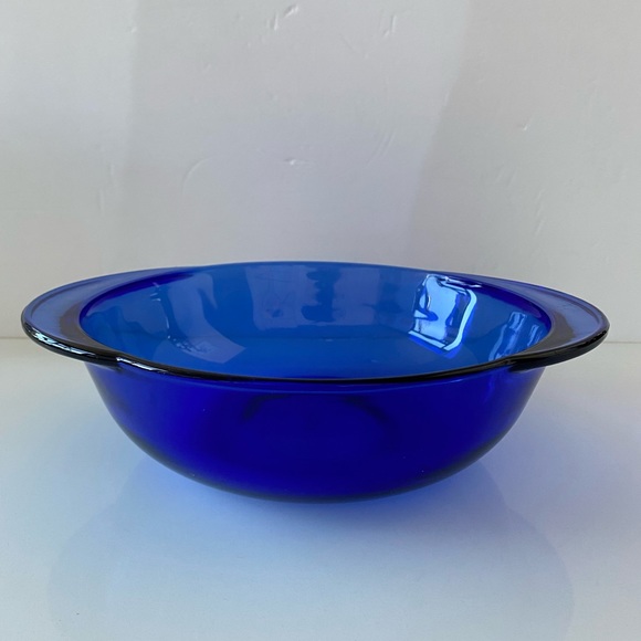 Vintage Cobalt Blue Anchor Hocking Glass Casserole Dish - Picture 3 of 5